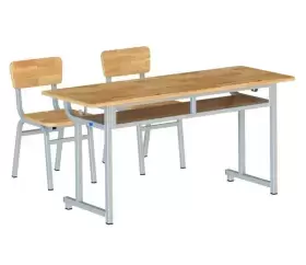 Bàn học sinh hai ghế rời gỗ cao su